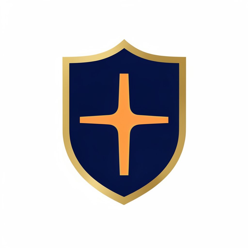IAHE shield logo in navy blue and gold, featuring a stylized highway interchange emblem